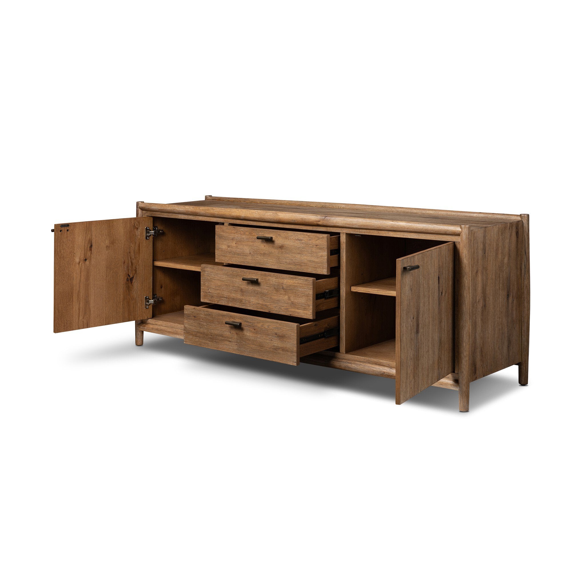 Glenview Media Console - Weathered Oak Veneer