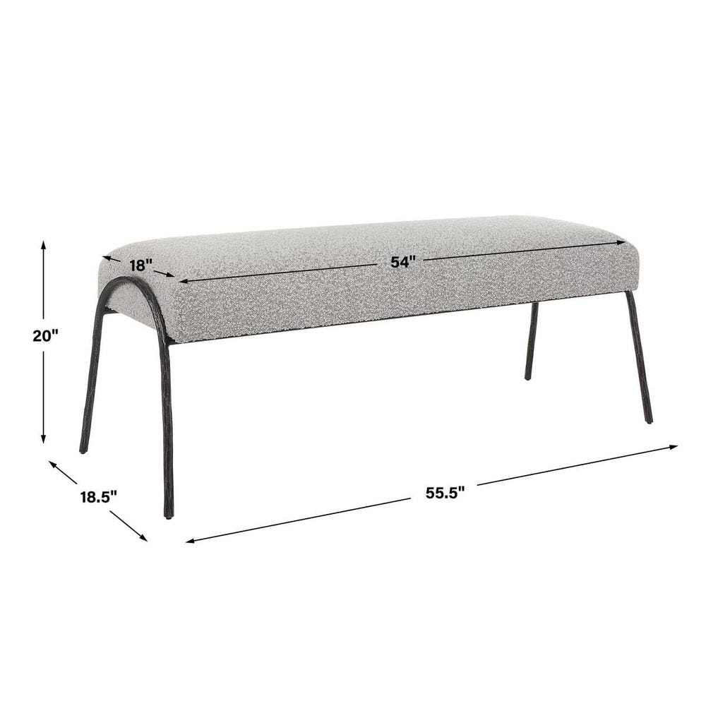 Uttermost Jacobsen Modern Gray Bench