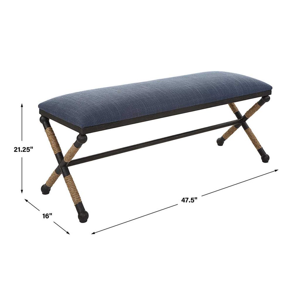 Uttermost Firth Rustic Navy Bench