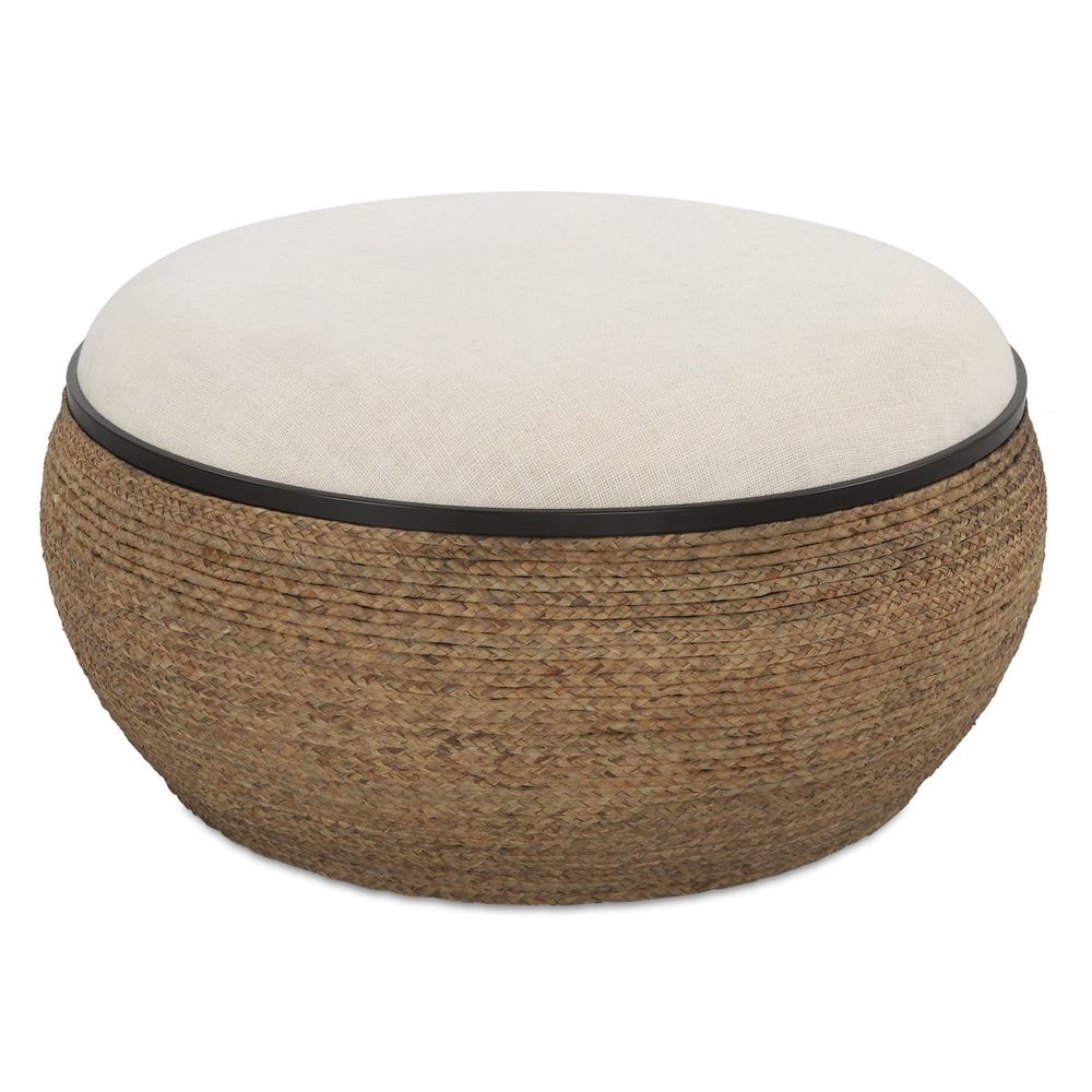 Uttermost Island Straw Storage Ottoman / Coffee Table