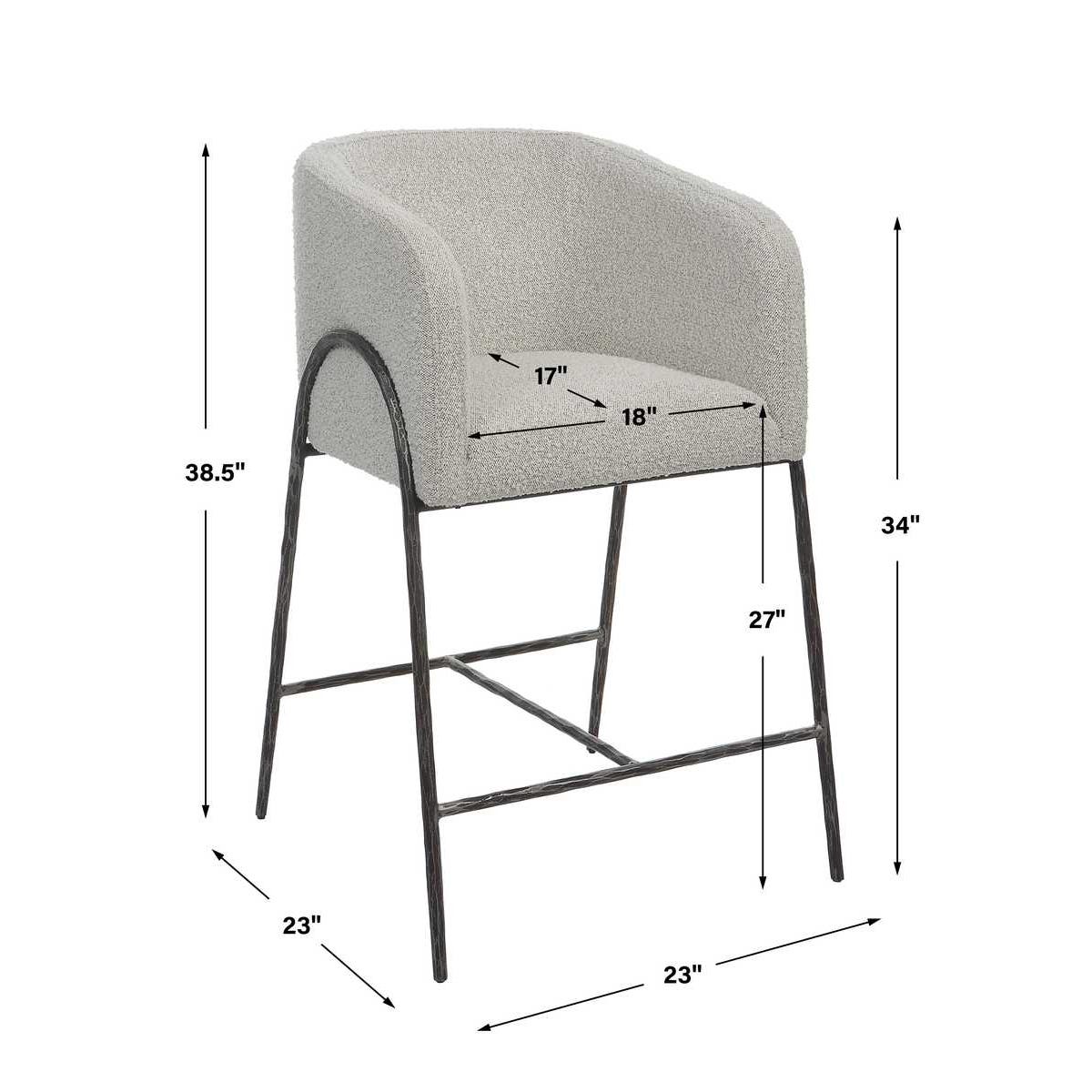 Uttermost Jacobsen Gray 27" Counter Stool