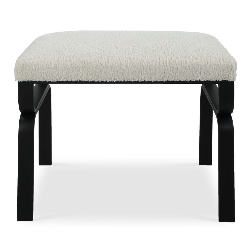 Uttermost Diverge White Shearling Small Bench