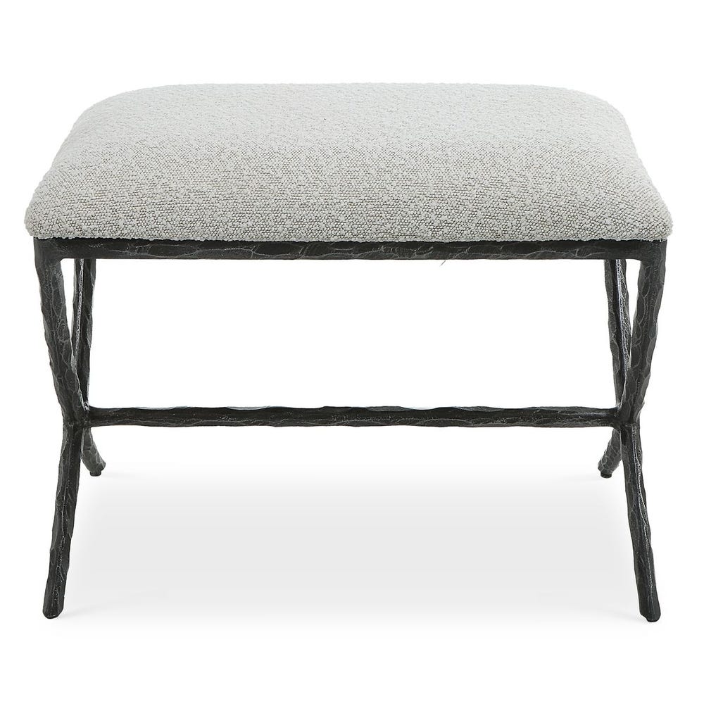 Uttermost Brisby Gray Fabric Small Bench