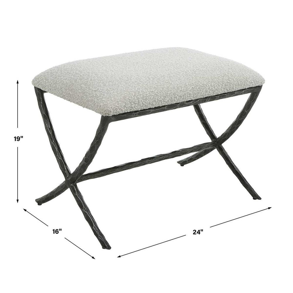 Uttermost Brisby Gray Fabric Small Bench