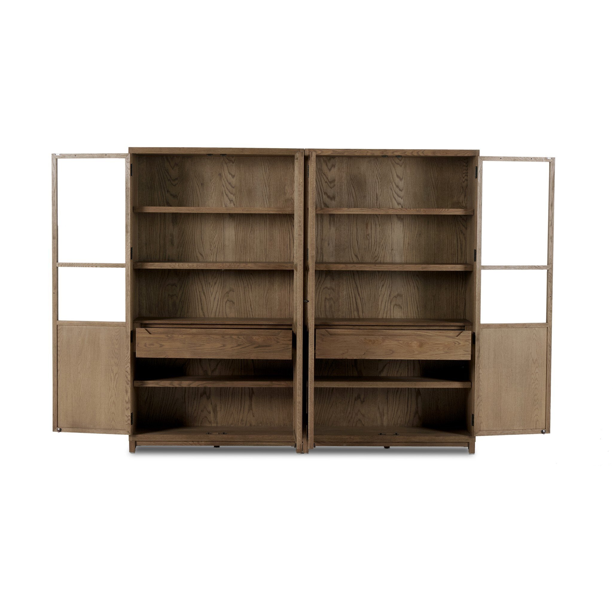 Millie Panel and Glass Door Double Cabinet