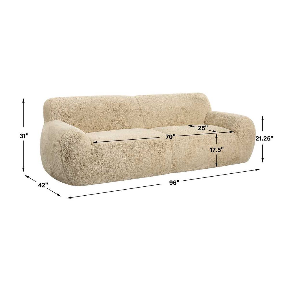 Uttermost Abide Rounded Sheepskin Sofa