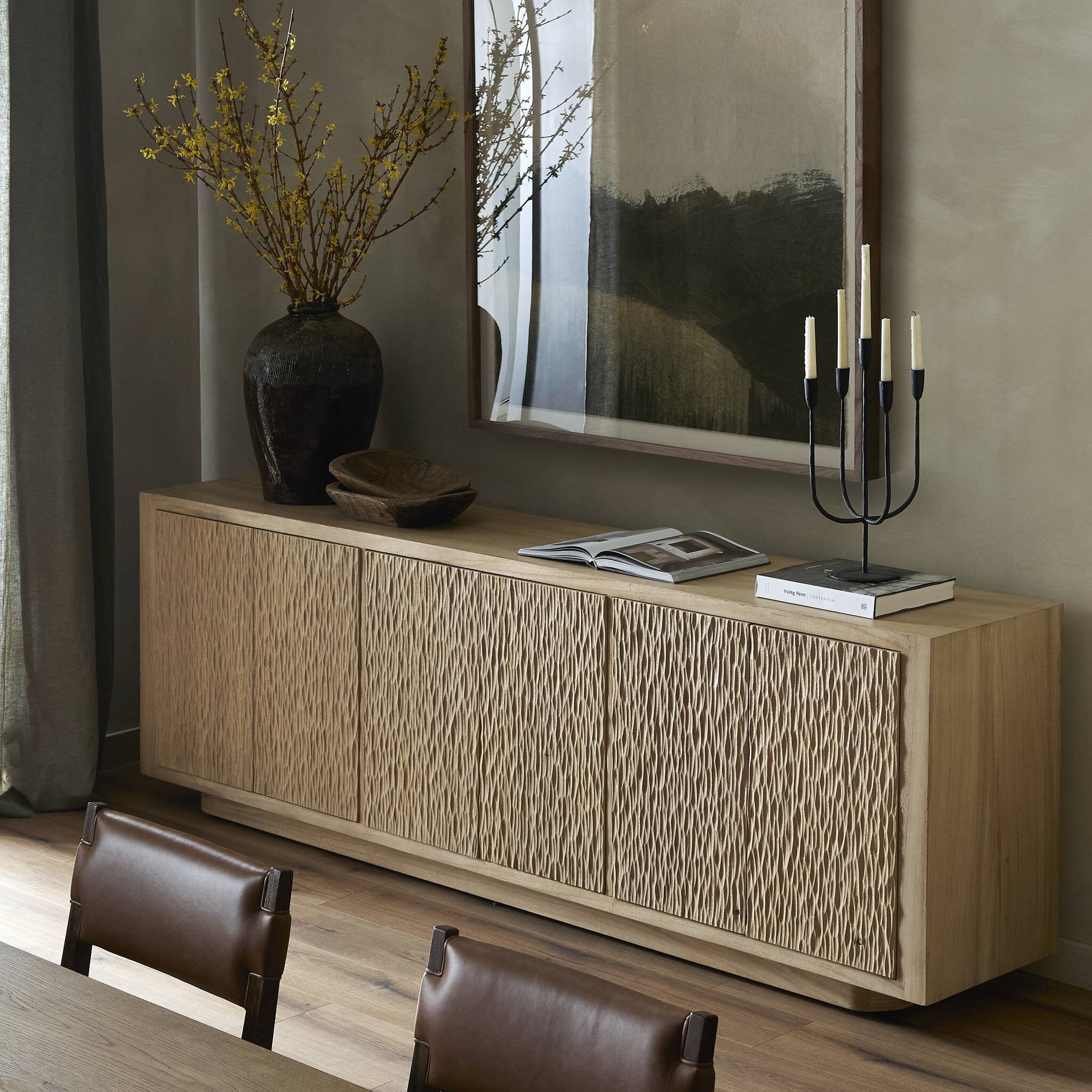 Bahari Sideboard - Light Guanacaste Veneer Sideboards Four Hands     Sideboards,https://www.oldbonesco.com,Mid Century Furniture, Furniture Sale, Old Bones Co, Mid Century Sale, Four Hands Furniture, Sale,Gus, Sale,Perigold Bahari Sideboard - Light Guanacaste Veneer Sideboards Sale, Perigold Sale Bahari Sideboard - Light Guanacaste Veneer,Bahari Sideboard - Light Guanacaste Veneer Lulu and Georgia,Burke Decor Sale Bahari Sideboard - Light Guanacaste Veneer, open box furniture,Open Box Bahari Sideboard - Lig