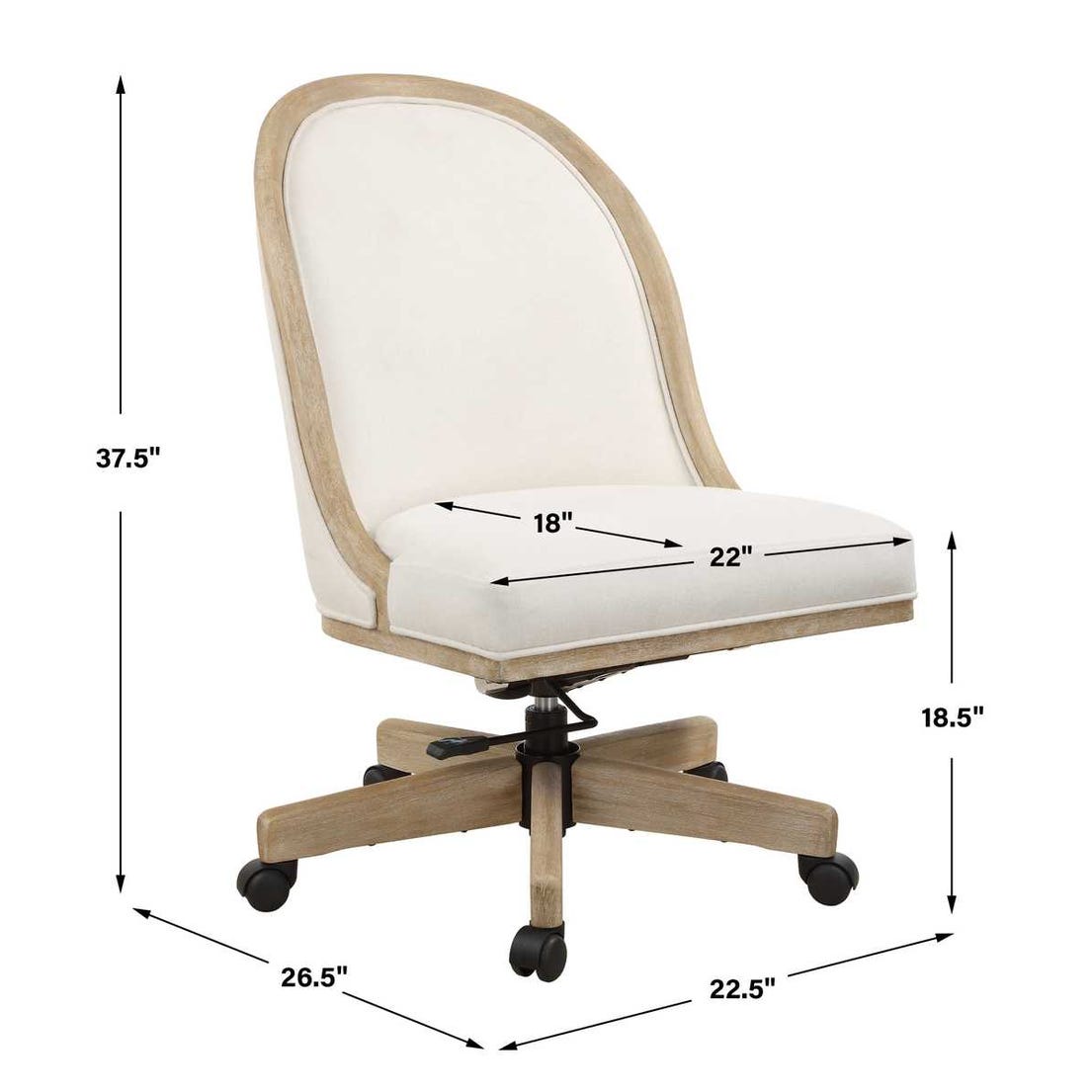 Uttermost Lithe Light Oak Desk Chair
