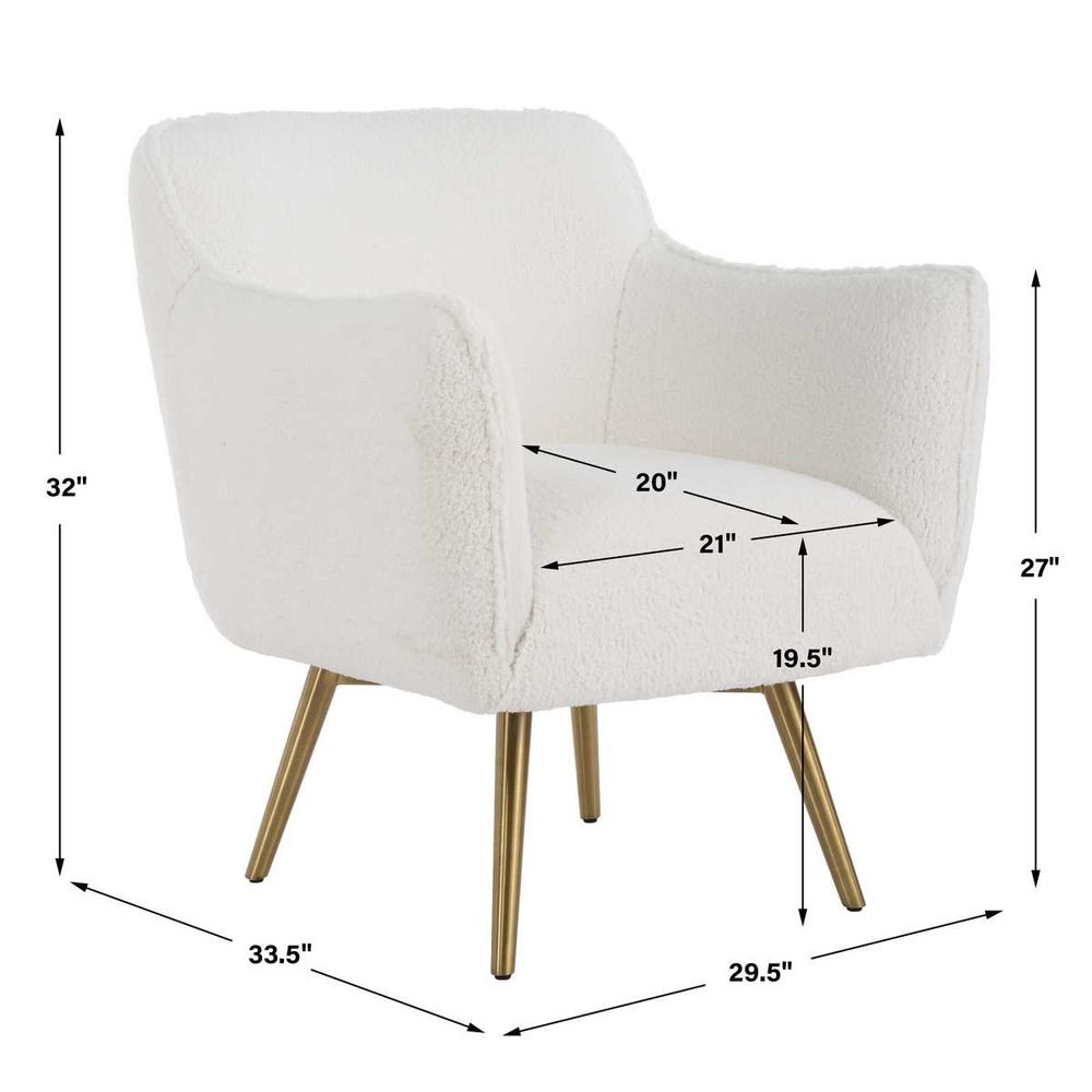 Uttermost Oasis White Swivel Chair