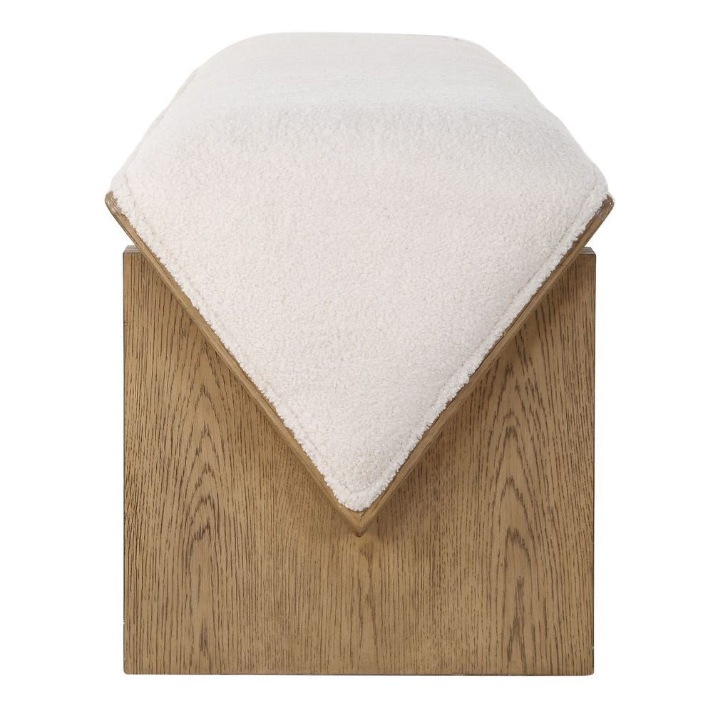 Uttermost Wedged Ivory Fabric Bench