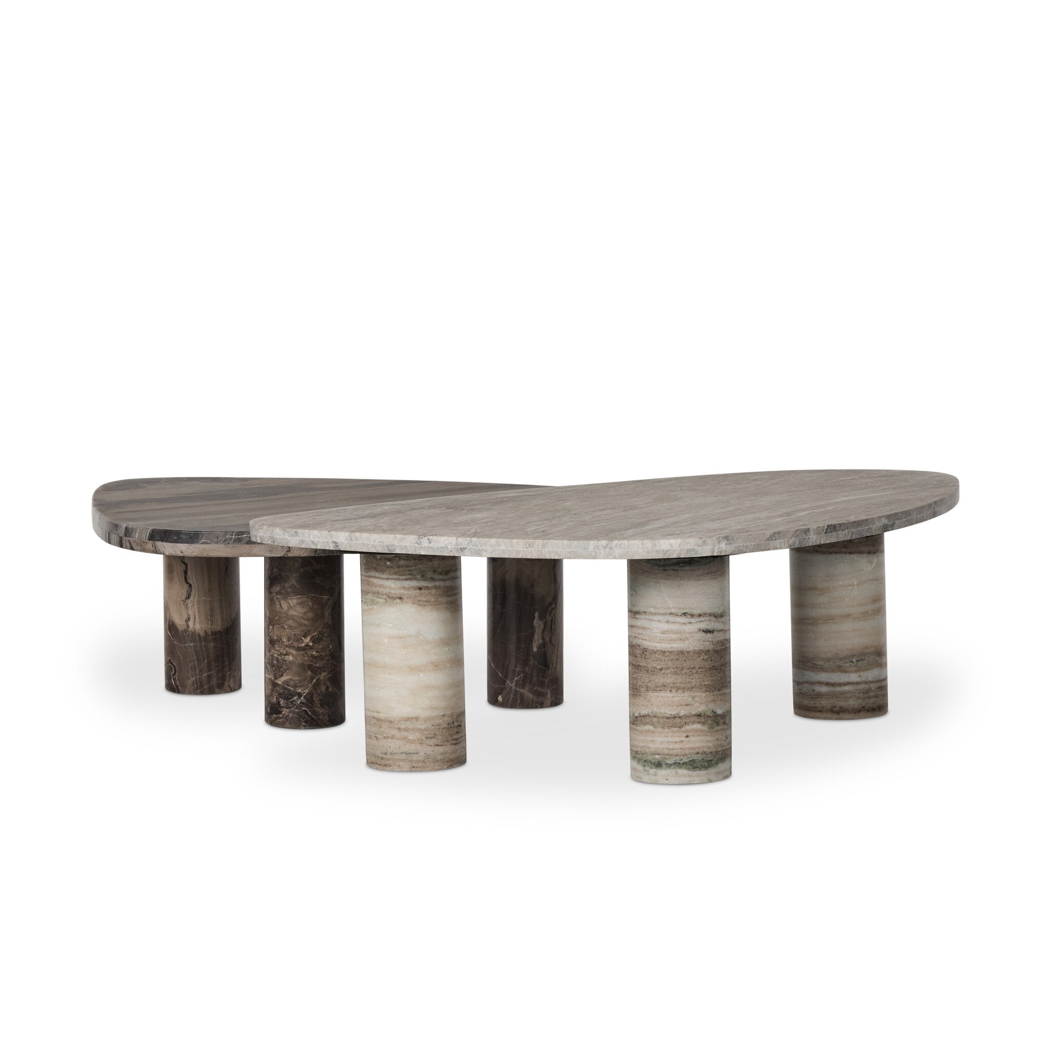 Zion Nesting Coffee Tables - Antique White Marble