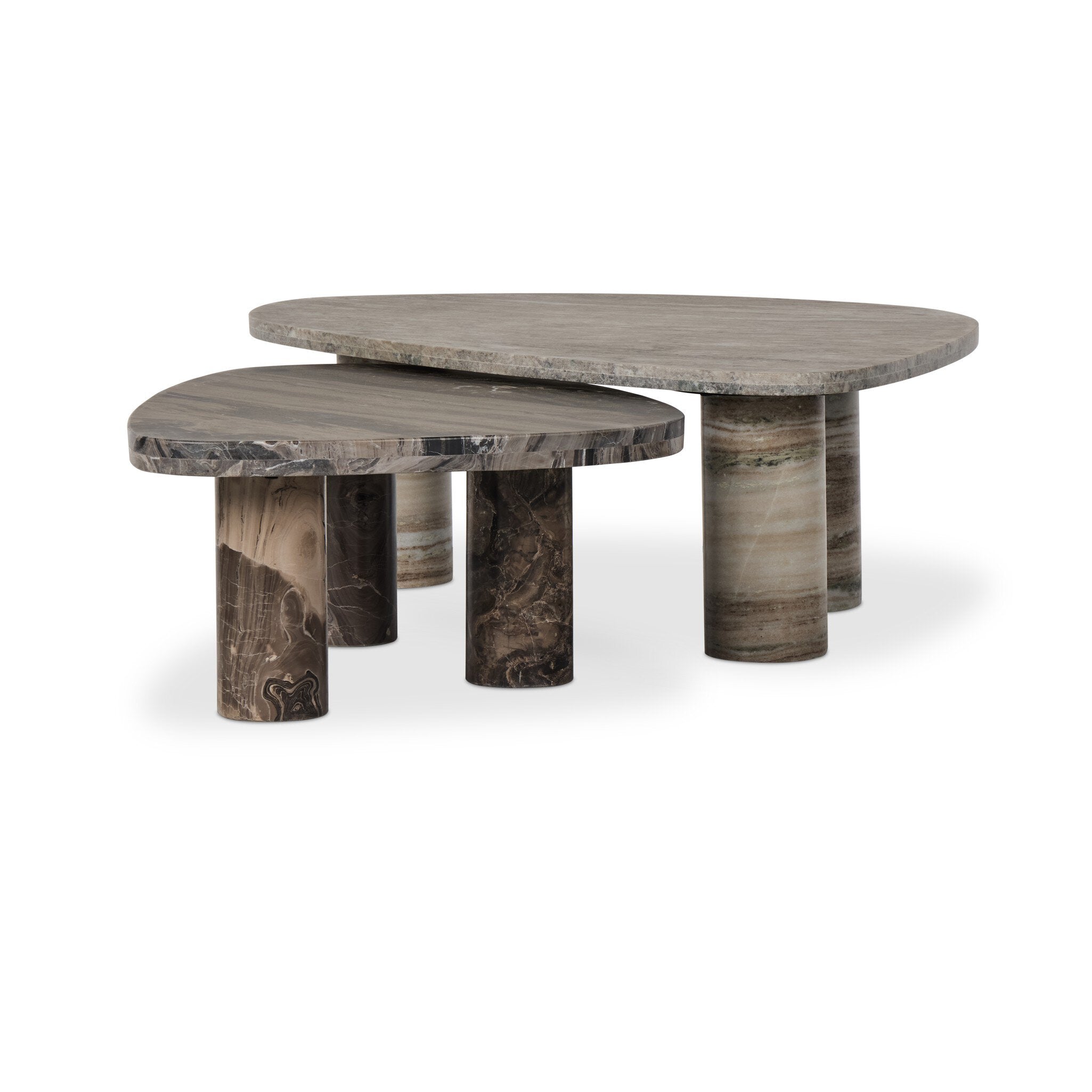 Zion Nesting Coffee Tables - Antique White Marble
