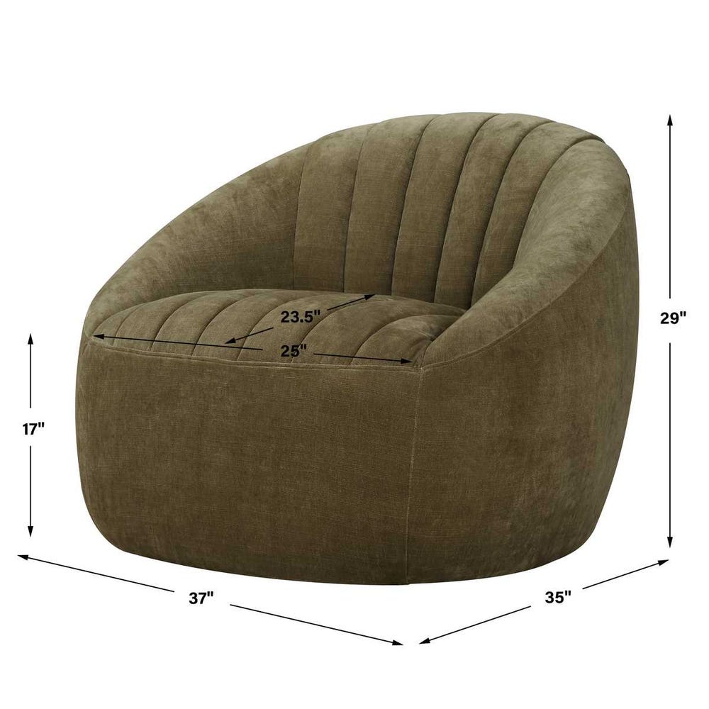 Uttermost Narrows Moss Green Swivel Chair