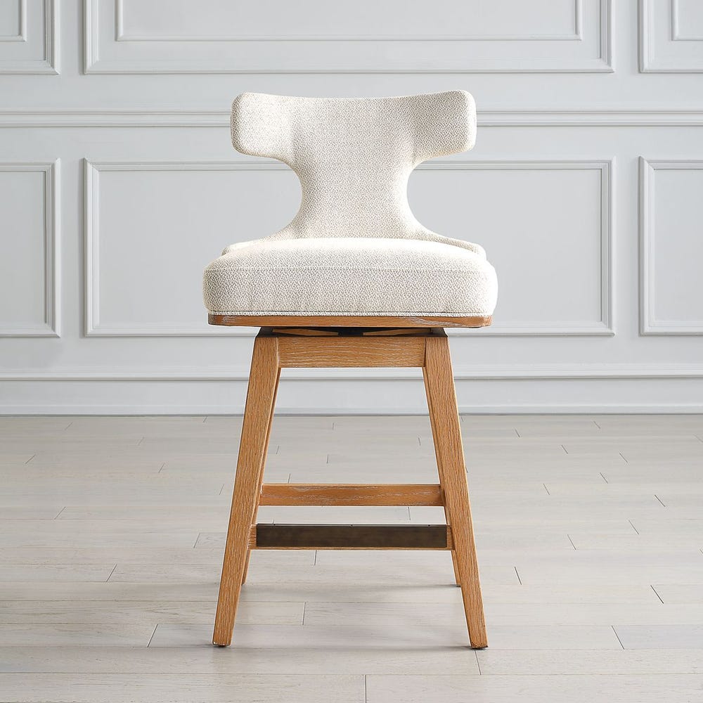 Uttermost Klismos off-White Fabric Counter Stool