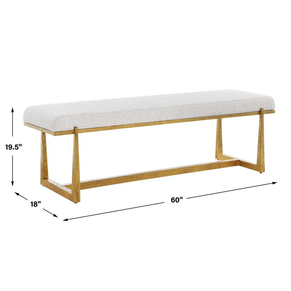 Uttermost Midas Antique Gold Bench