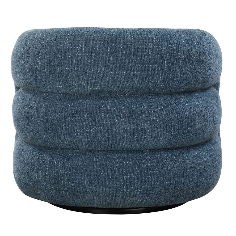Uttermost Junie Blue Swivel Barrel Chair