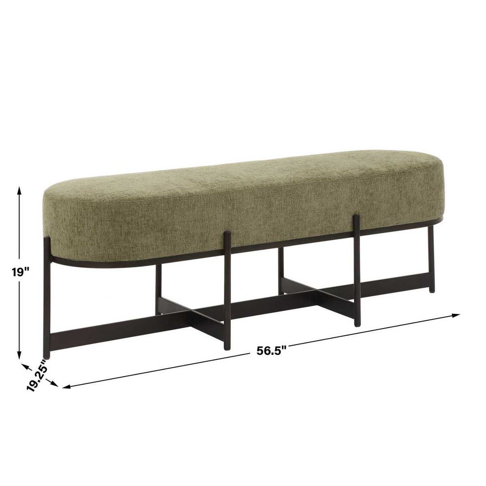 Uttermost Merino Moss Fabric Bench