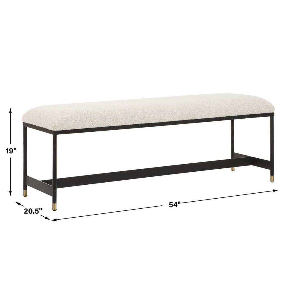 Uttermost Halston Upholstered White Bench