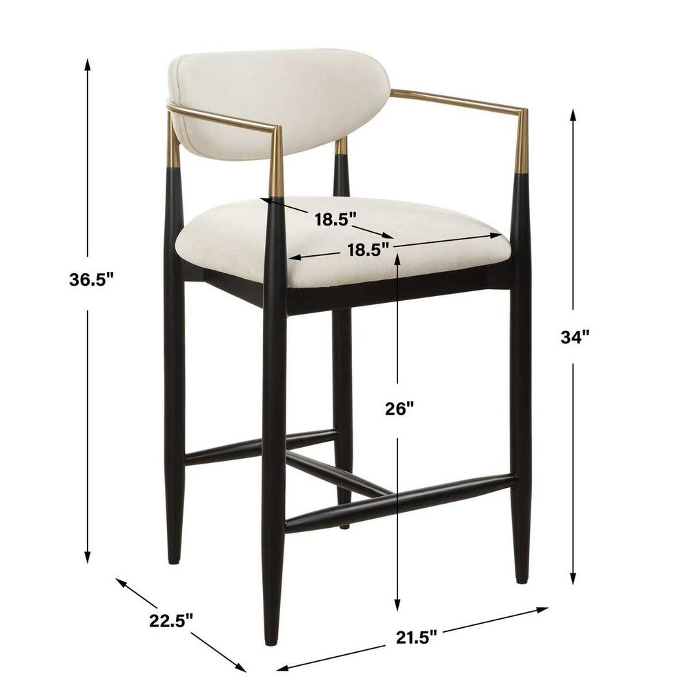 Uttermost Moxie White Counter Stool