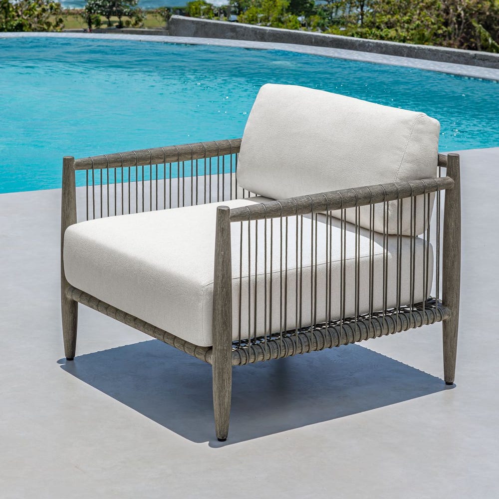 Uttermost Borneo White Outdoor Lounge Chair