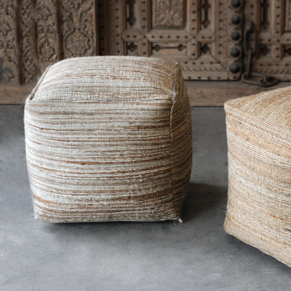 Uttermost Shiro Beige Pouf