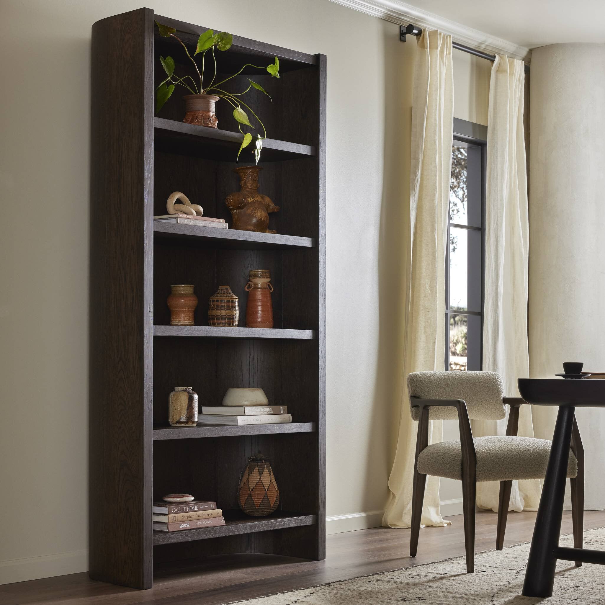 Lockhart Bookcase - Rubbed Black Oak Solid Bookcases Four Hands     Bookcases,https://www.oldbonesco.com,Mid Century Furniture, Furniture Sale, Old Bones Co, Mid Century Sale, Four Hands Furniture, Sale,Gus, Sale,Perigold Lockhart Bookcase - Rubbed Black Oak Solid Bookcases Sale, Perigold Sale Lockhart Bookcase - Rubbed Black Oak Solid,Lockhart Bookcase - Rubbed Black Oak Solid Lulu and Georgia,Burke Decor Sale Lockhart Bookcase - Rubbed Black Oak Solid, open box furniture,Open Box Lockhart Bookcase - Rubbe