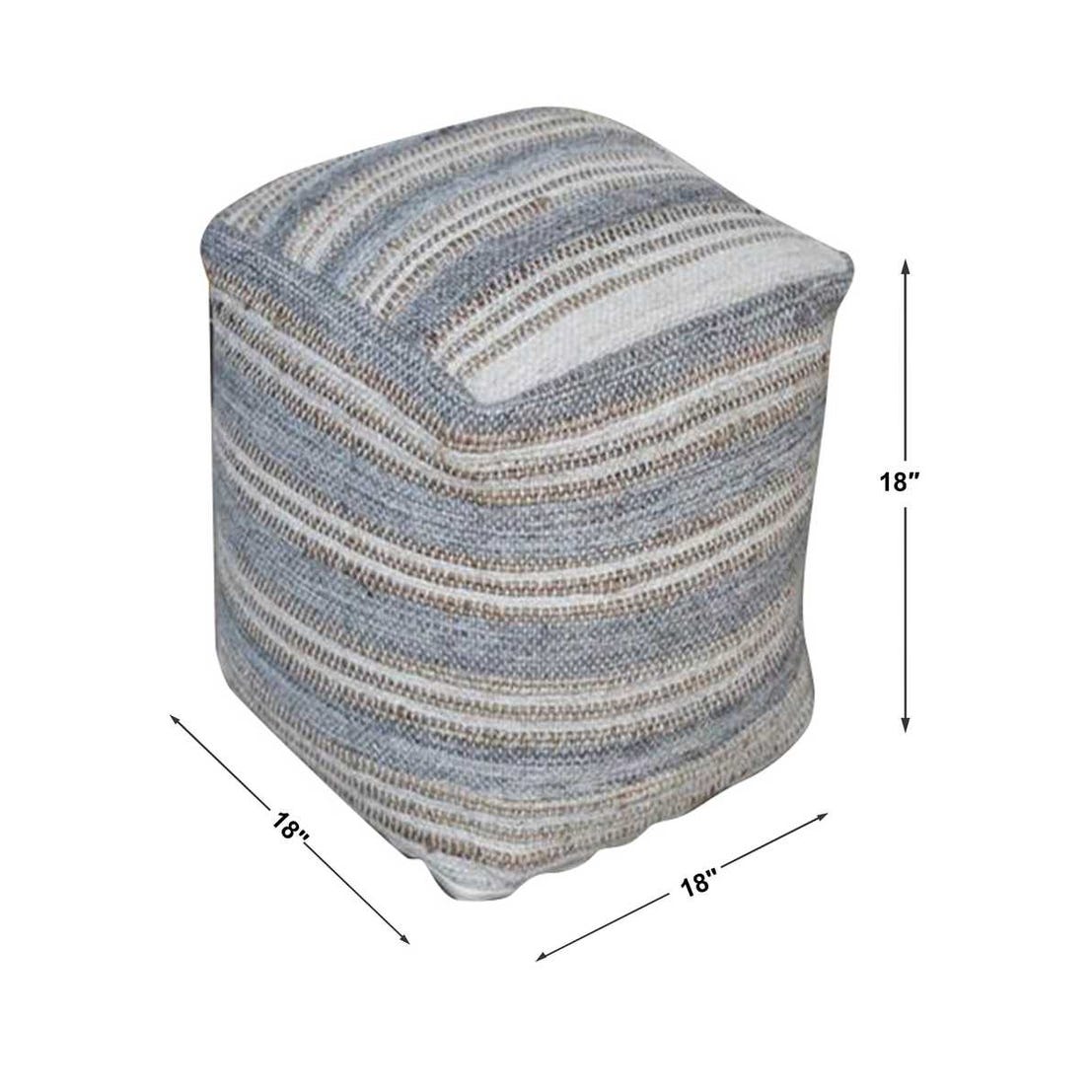 Uttermost Mesick Handwoven Gray Pouf