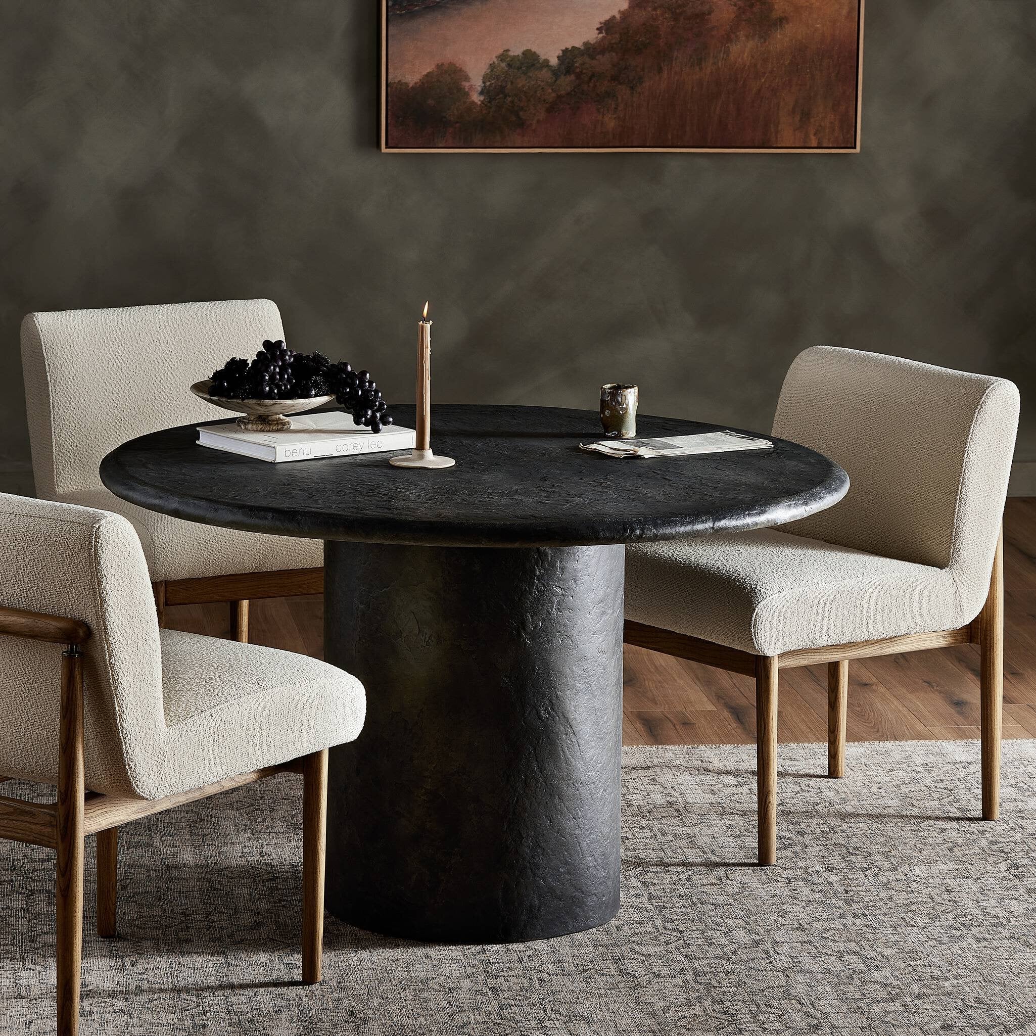 Bonnie Dining Table - Textured Black Concrete Dining & Kitchen Tables Four Hands Dining & Kitchen Tables,https://www.oldbonesco.com,Mid Century Furniture, Furniture Sale, Old Bones Co, Mid Century Sale, Four Hands Furniture, Sale,Gus, Sale,Perigold Bonnie Dining Table - Textured Black Concrete Dining & Kitchen Tables Sale, Perigold Sale Bonnie Dining Table - Textured Black Concrete,Bonnie Dining Table - Textured Black Concrete Lulu and Georgia,Burke Decor Sale Bonnie Dining Table - Textured Black Concre