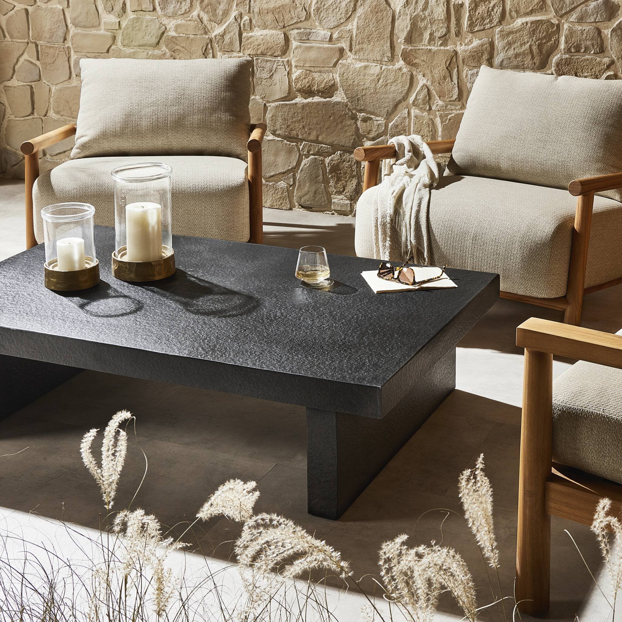 Huesca Outdoor Coffee Table - Distressed Graphite Concrete Outdoor Tables & Storage Four Hands Outdoor Tables & Storage,https://www.oldbonesco.com,Mid Century Furniture, Furniture Sale, Old Bones Co, Mid Century Sale, Four Hands Furniture, Sale,Gus, Sale,Perigold Huesca Outdoor Coffee Table - Distressed Graphite Concrete Outdoor Tables & Storage Sale, Perigold Sale Huesca Outdoor Coffee Table - Distressed Graphite Concrete,Huesca Outdoor Coffee Table - Distressed Graphite Concrete Lulu and Georgia,Burke