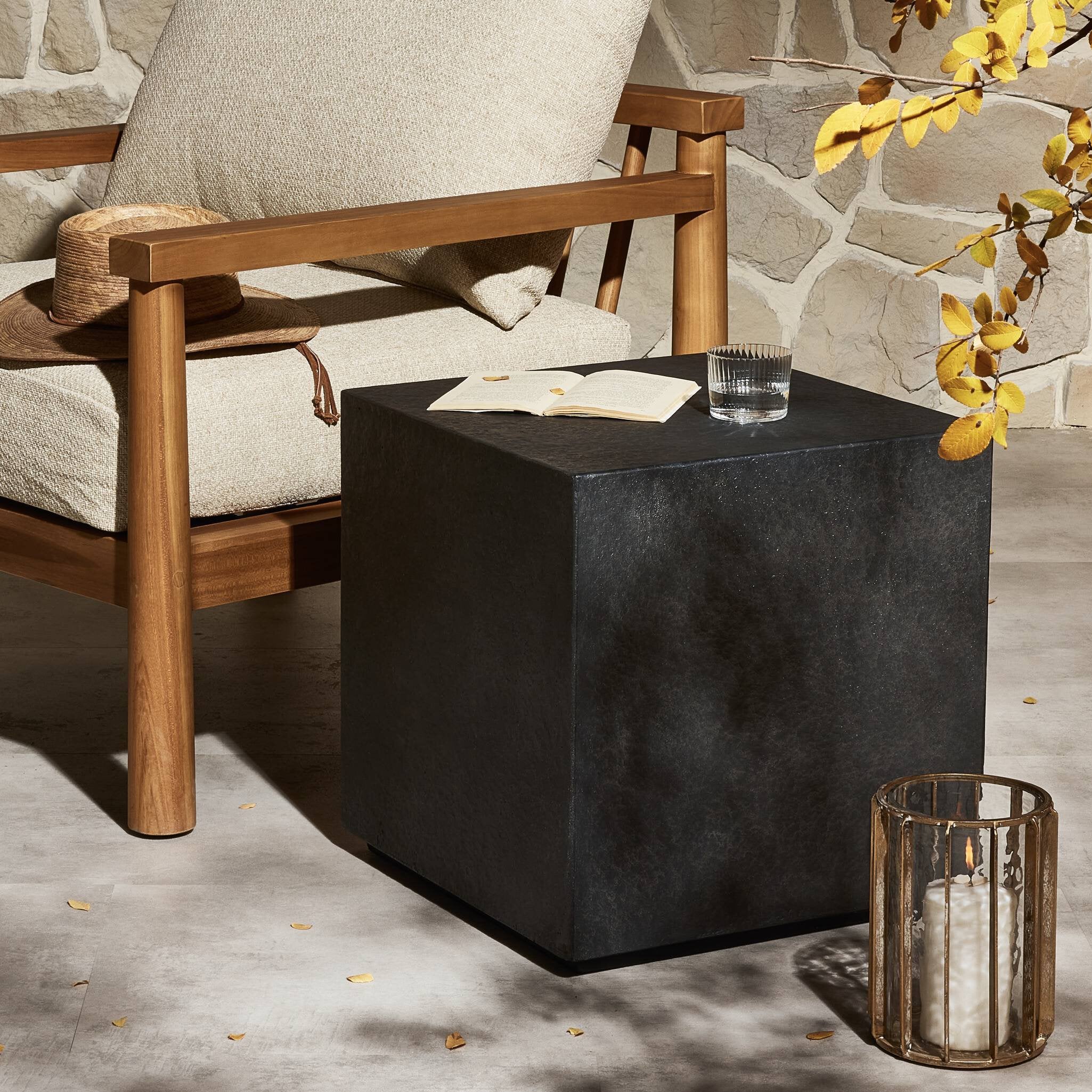 Huesca Outdoor End Table - Distressed Graphite Concrete Outdoor Tables & Storage Four Hands Outdoor Tables & Storage,https://www.oldbonesco.com,Mid Century Furniture, Furniture Sale, Old Bones Co, Mid Century Sale, Four Hands Furniture, Sale,Gus, Sale,Perigold Huesca Outdoor End Table - Distressed Graphite Concrete Outdoor Tables & Storage Sale, Perigold Sale Huesca Outdoor End Table - Distressed Graphite Concrete,Huesca Outdoor End Table - Distressed Graphite Concrete Lulu and Georgia,Burke Decor Sale