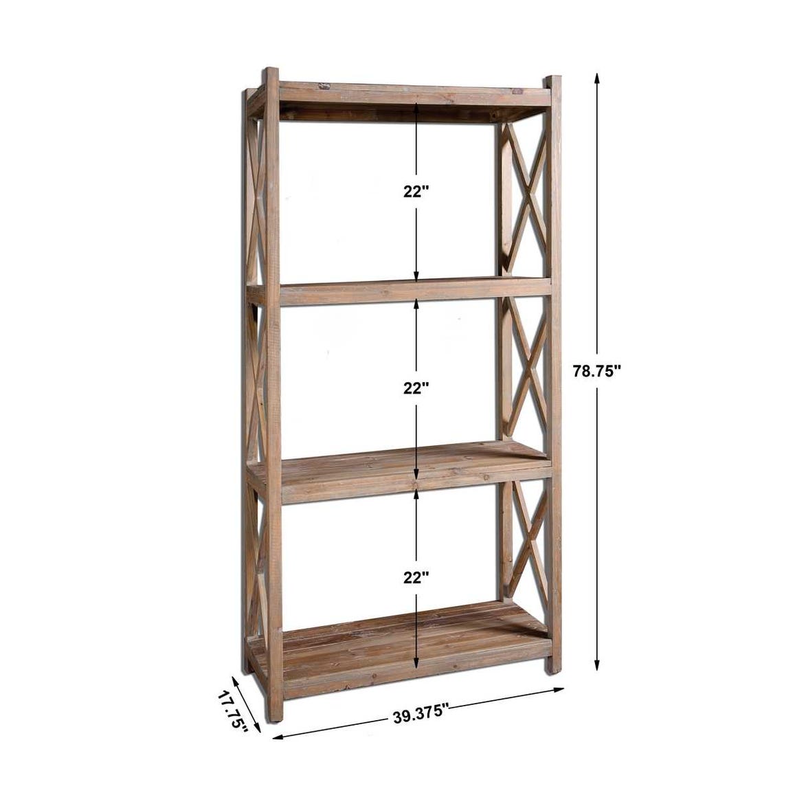 Uttermost Stratford Reclaimed Wood Etagere