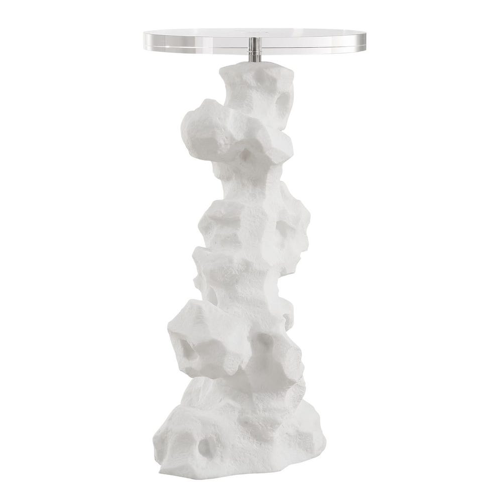 Uttermost Remnant White Stone Drink Table