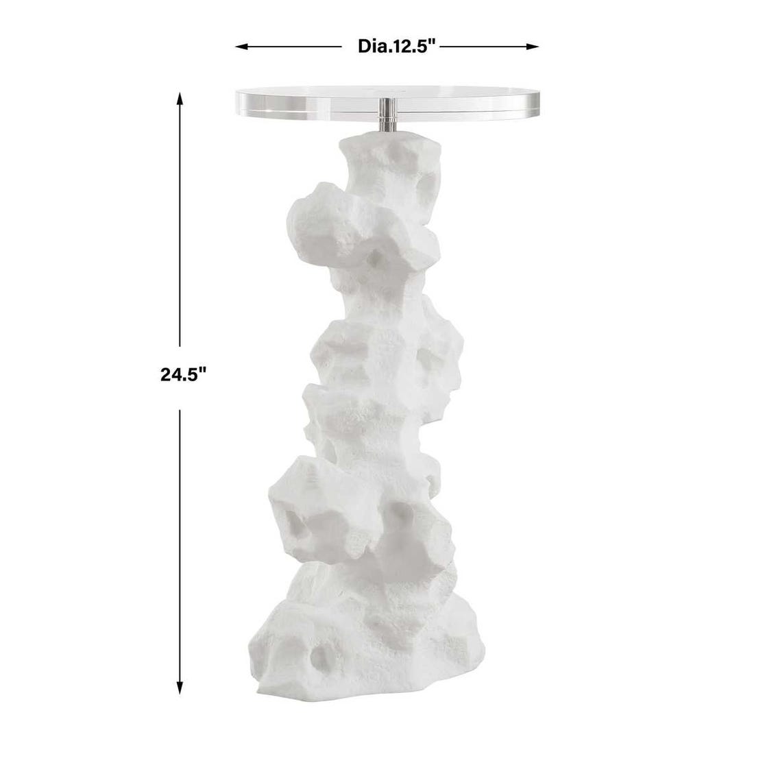 Uttermost Remnant White Stone Drink Table