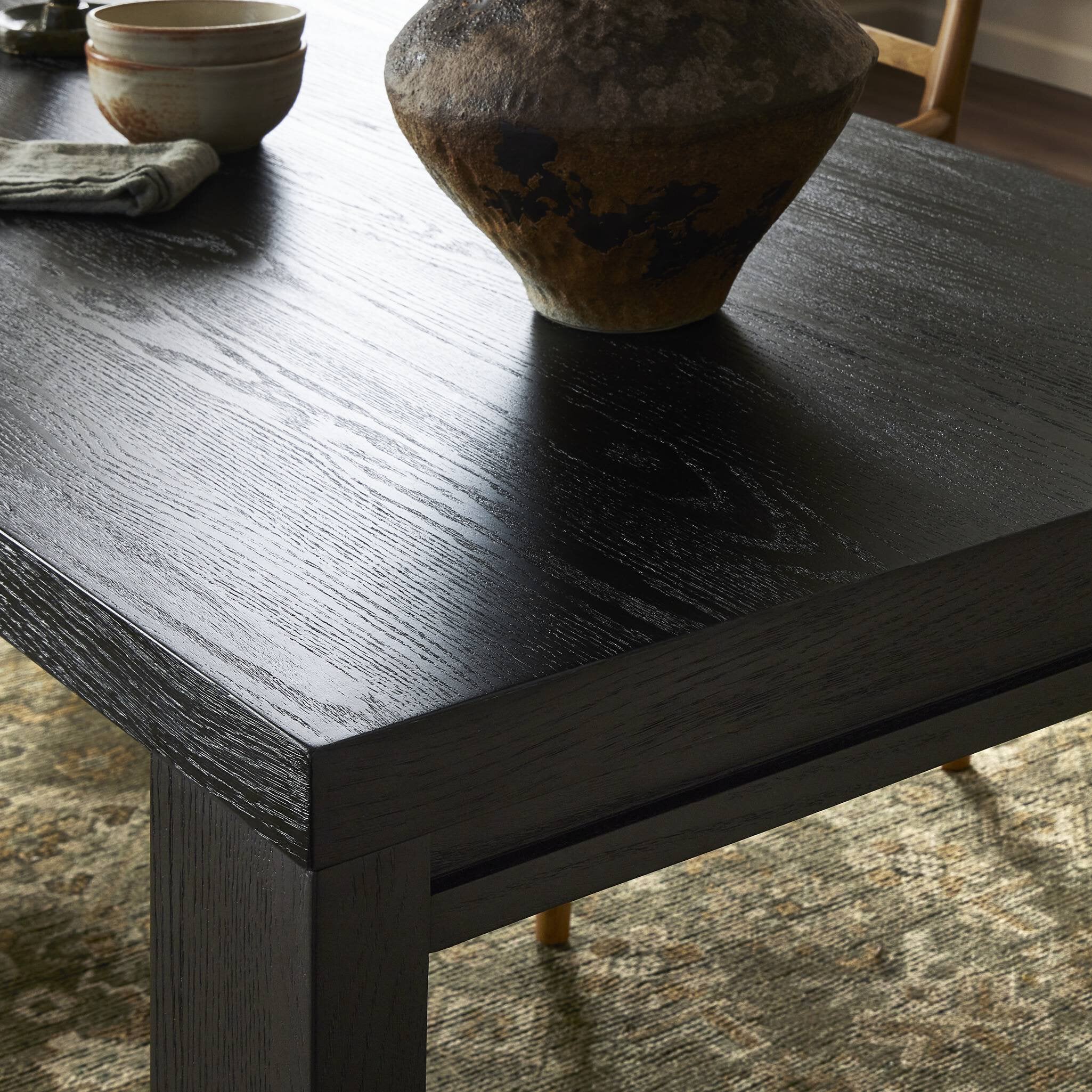 Millie Dining Table 72" - Drifted Matte Black Veneer Dining Tables Four Hands Dining Tables,https://www.oldbonesco.com,Mid Century Furniture, Furniture Sale, Old Bones Co, Mid Century Sale, Four Hands Furniture, Sale,Gus, Sale,Perigold Millie Dining Table 72" - Drifted Matte Black Veneer Dining Tables Sale, Perigold Sale Millie Dining Table 72" - Drifted Matte Black Veneer,Millie Dining Table 72" - Drifted Matte Black Veneer Lulu and Georgia,Burke Decor Sale Millie Dining Table 72" - Drifted Matte Black