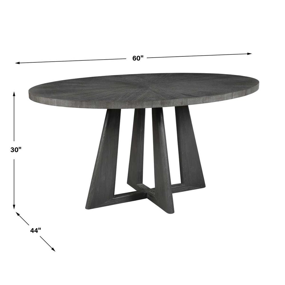 Uttermost Pulsar Round Gray Walnut Dining Table