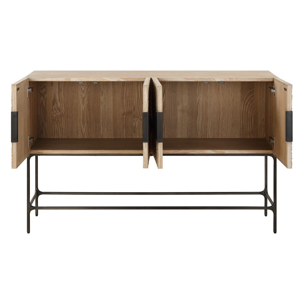 Uttermost Lunar 4 Door Elm Wood Cabinet