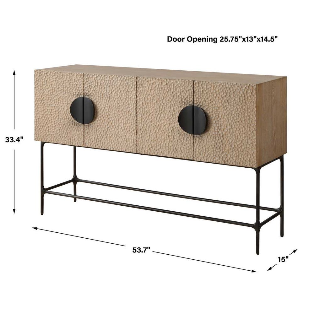 Uttermost Lunar 4 Door Elm Wood Cabinet