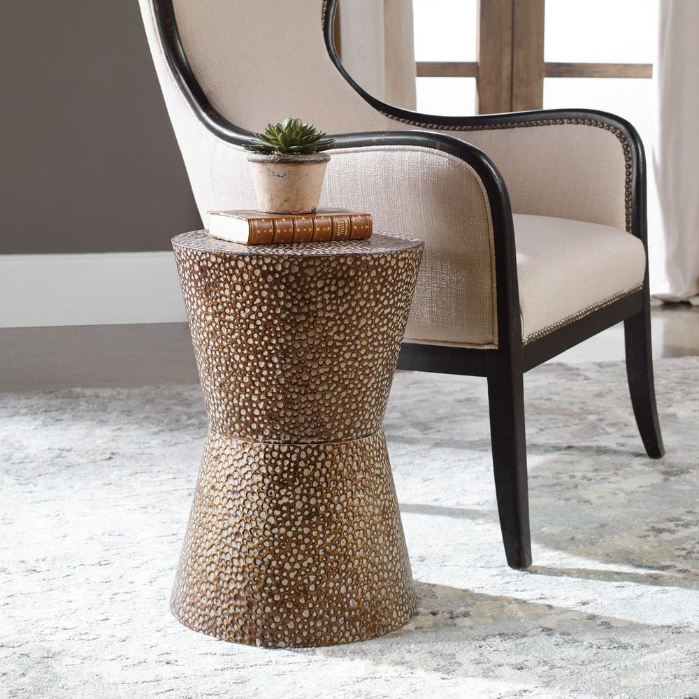 Cutler Drum Shaped Accent Table by Uttermost