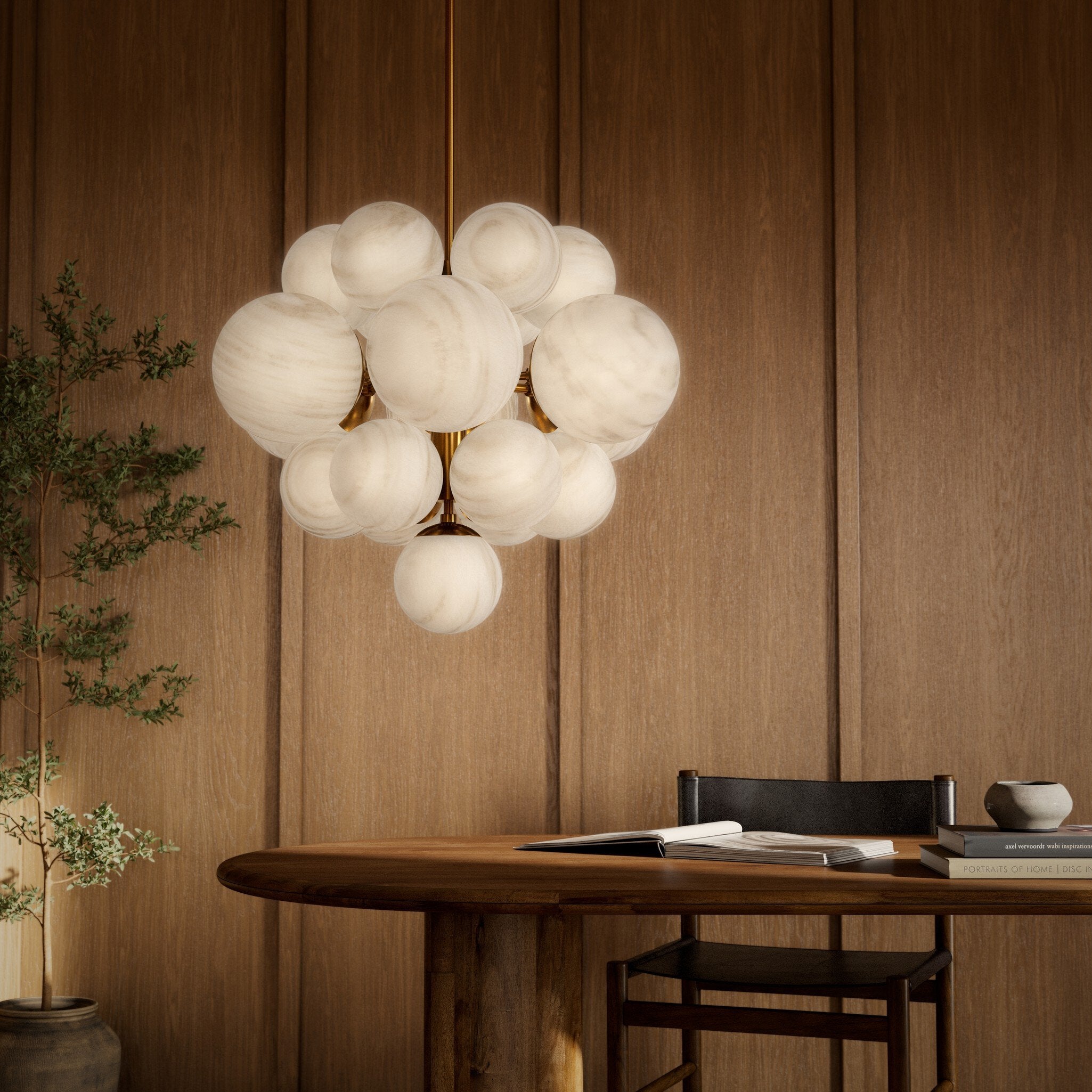 Nova Chandelier - Marbled Matte Glass
