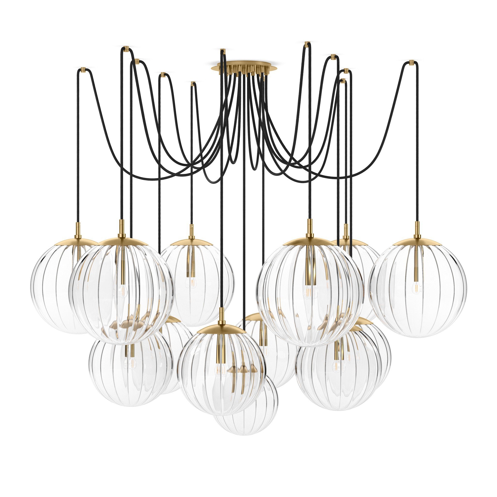 Spider Chandelier - Clear Ribbon Glass