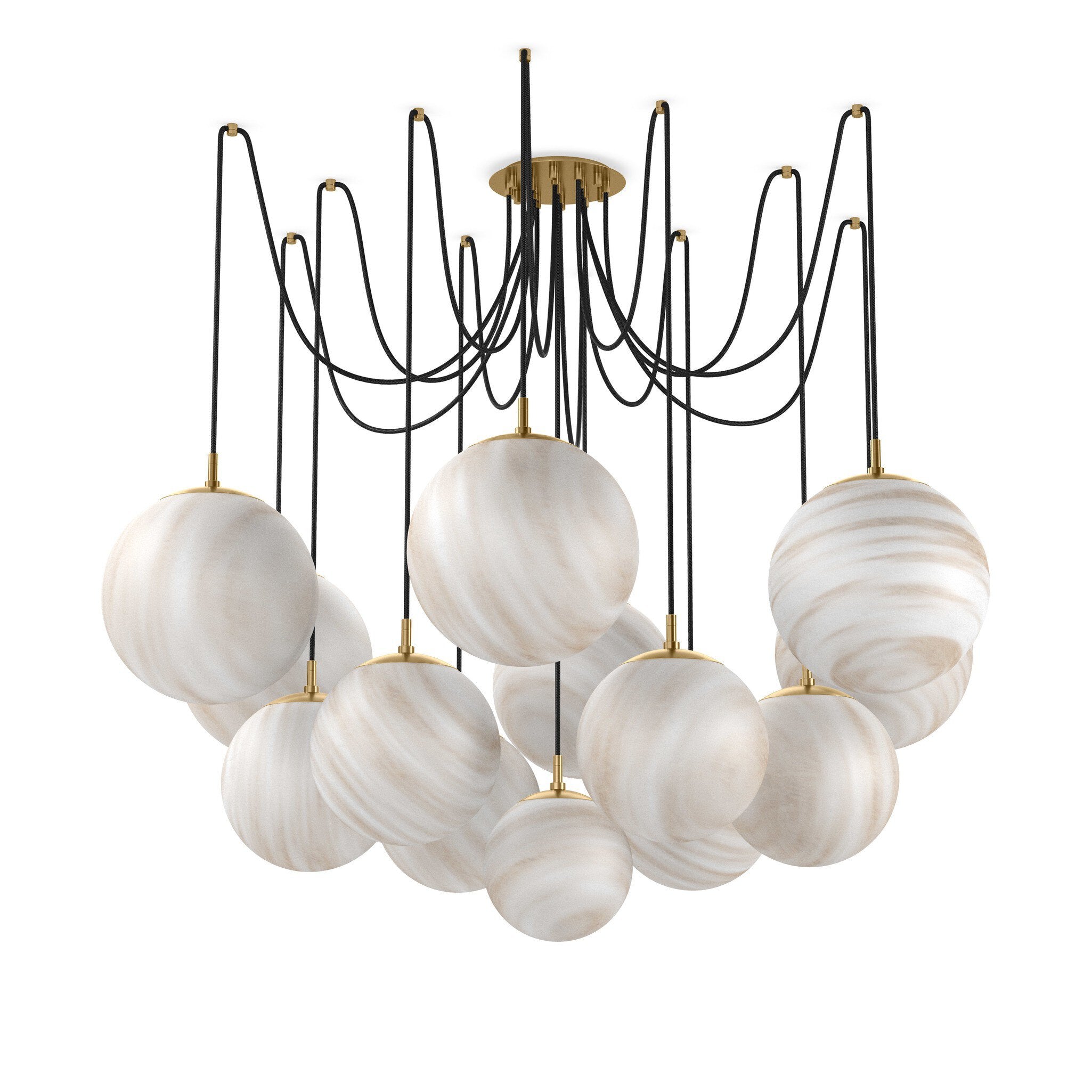 Spider Chandelier - Marbled Matte Glass