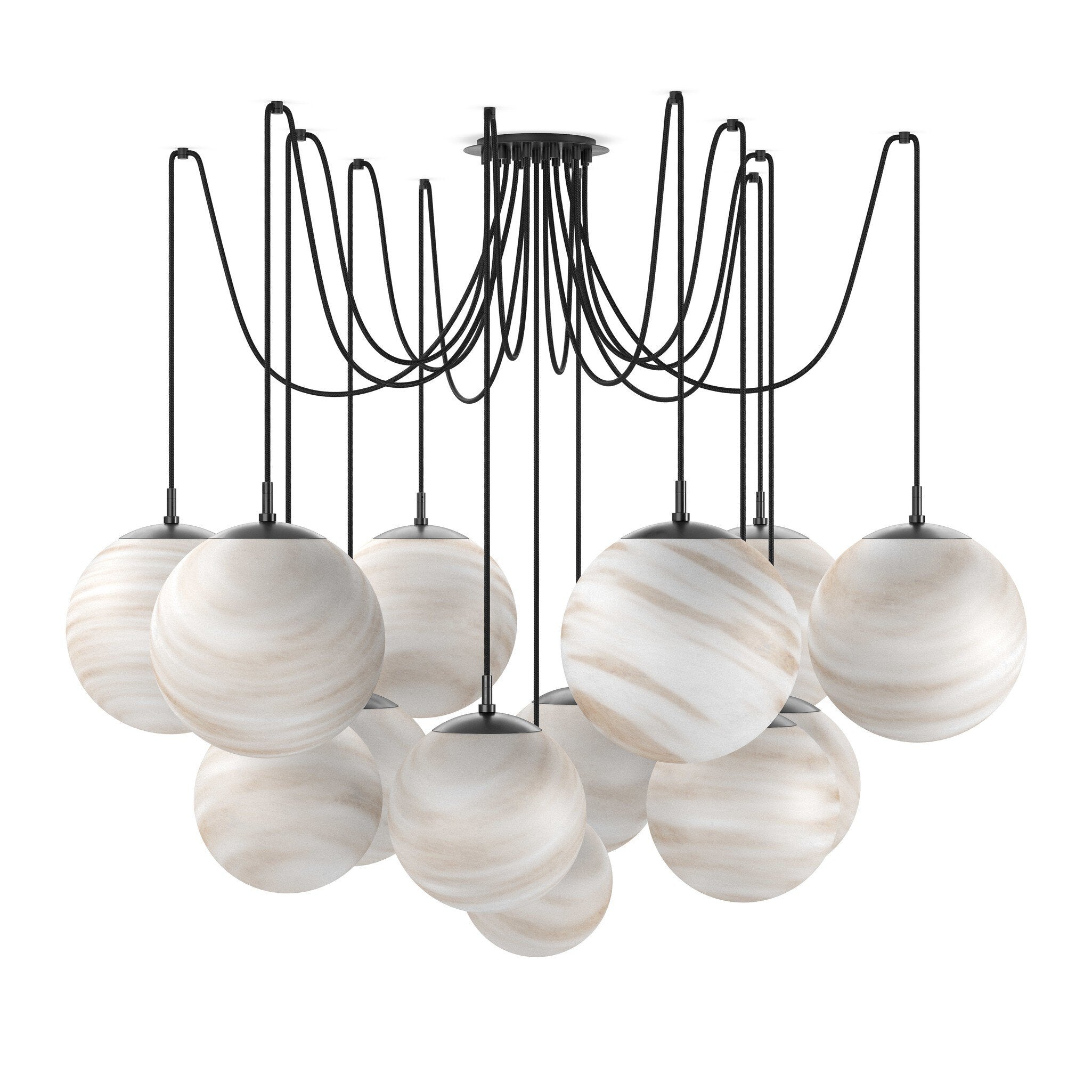 Spider Chandelier - Marbled Matte Glass