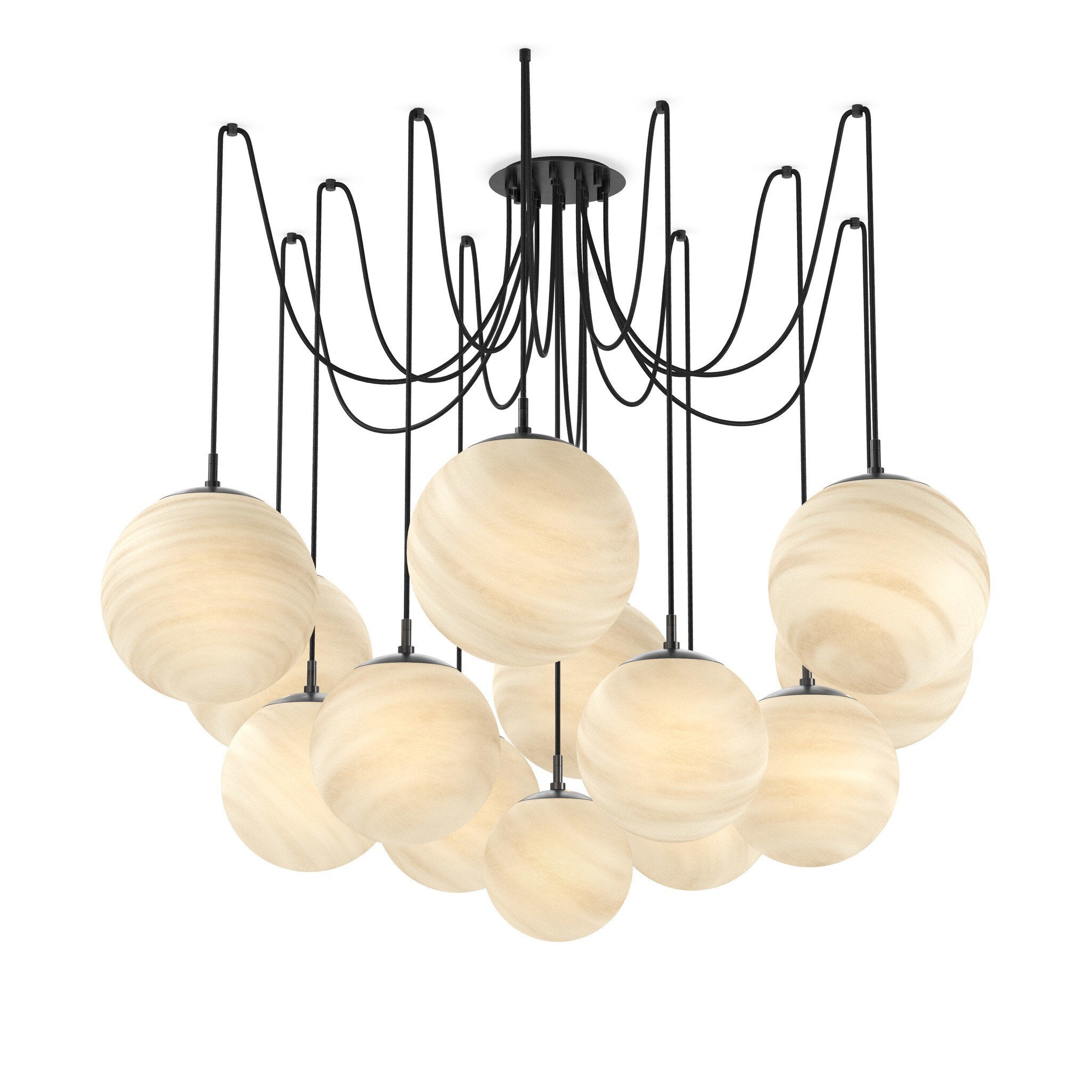 Spider Chandelier - Marbled Matte Glass