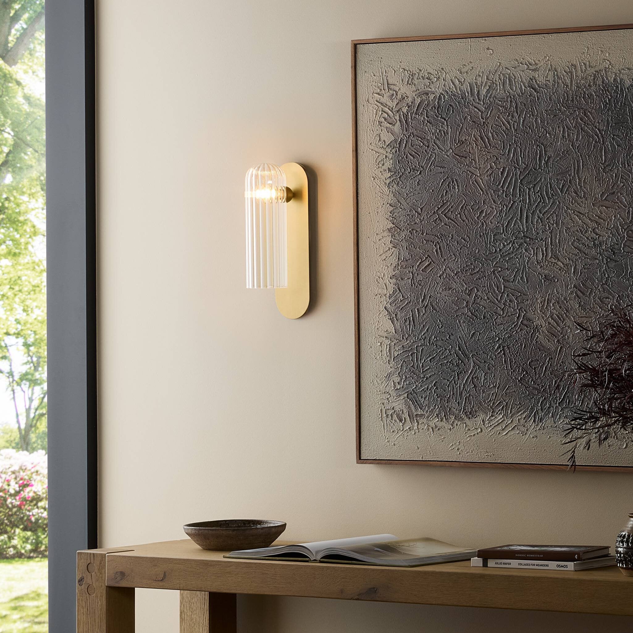Odyssey Sconce - Clear Ribbon Glass