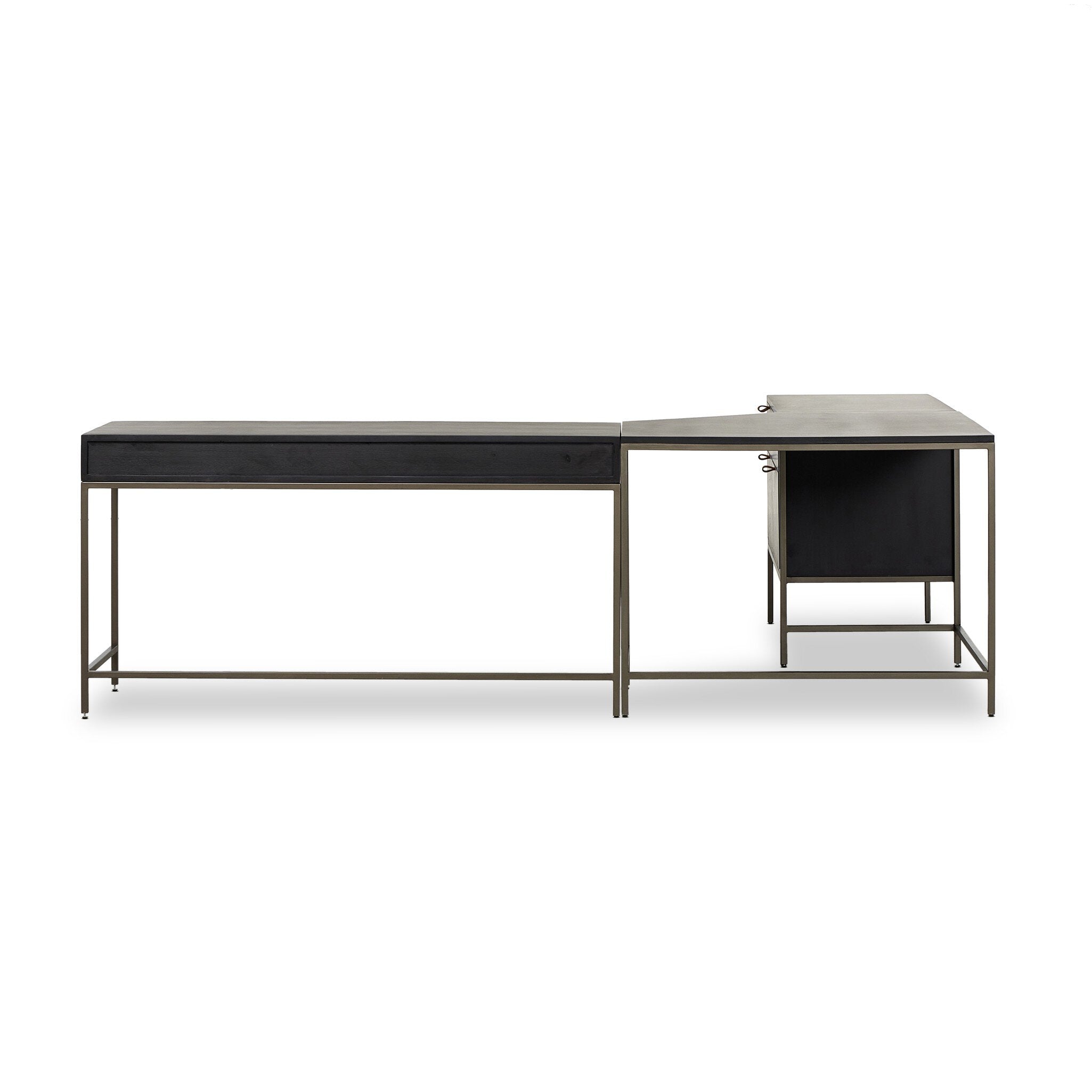 Trey Wide Filing Cabinet Desk System