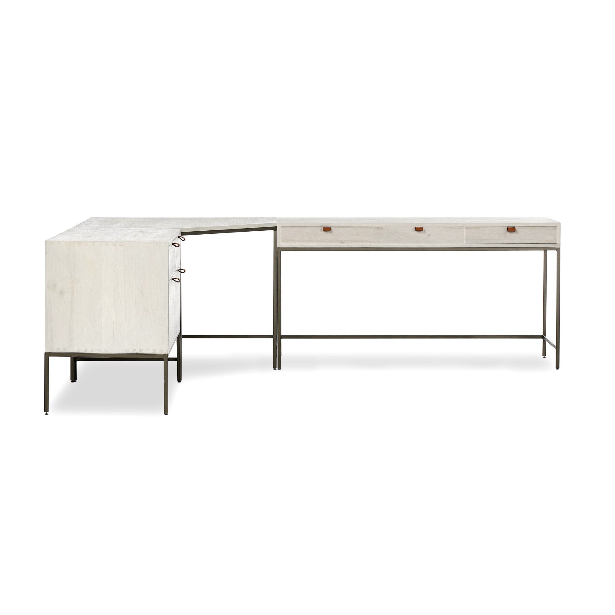 Trey Wide Filing Cabinet Desk System
