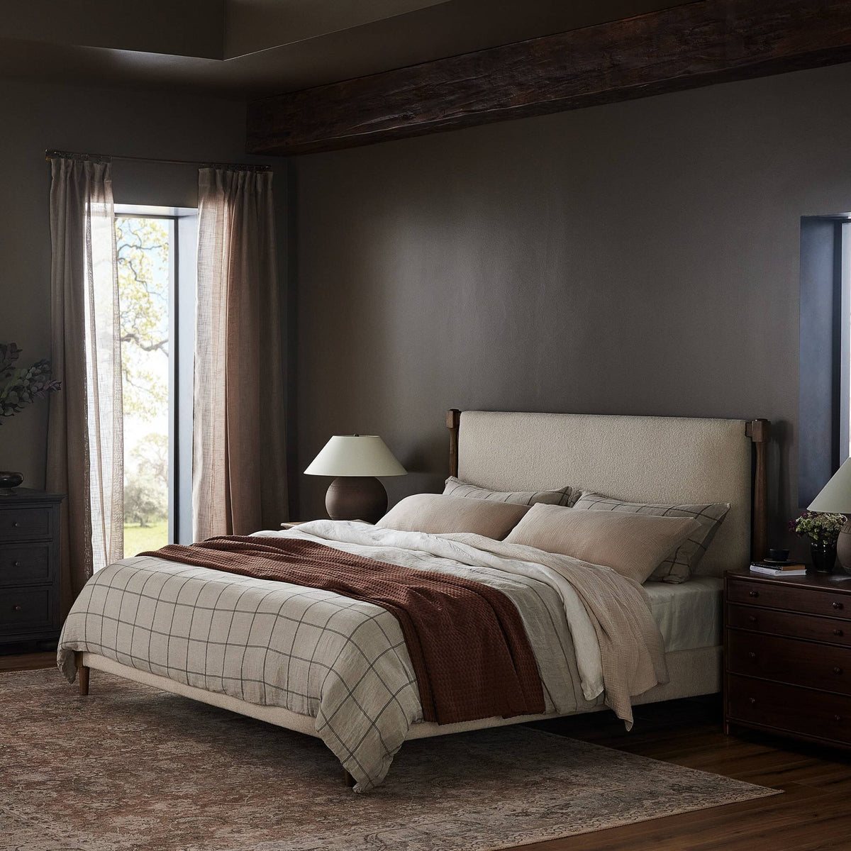 Marty Bed by Four Hands – Crete Sand styled room view
