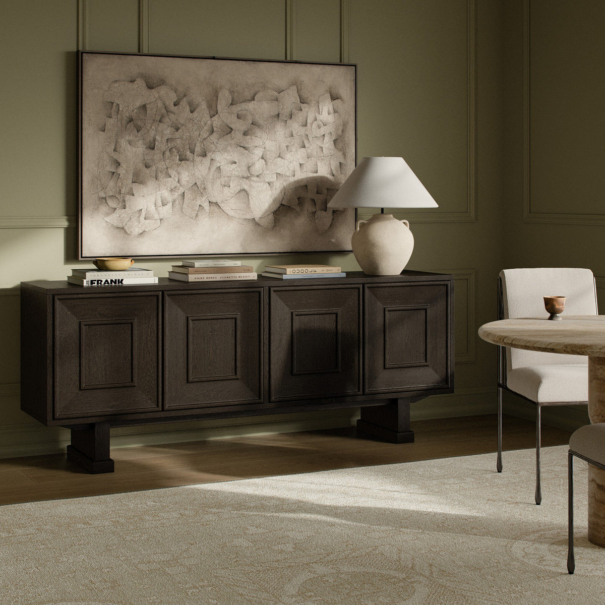 Adela Sideboard by Four Hands, styled view