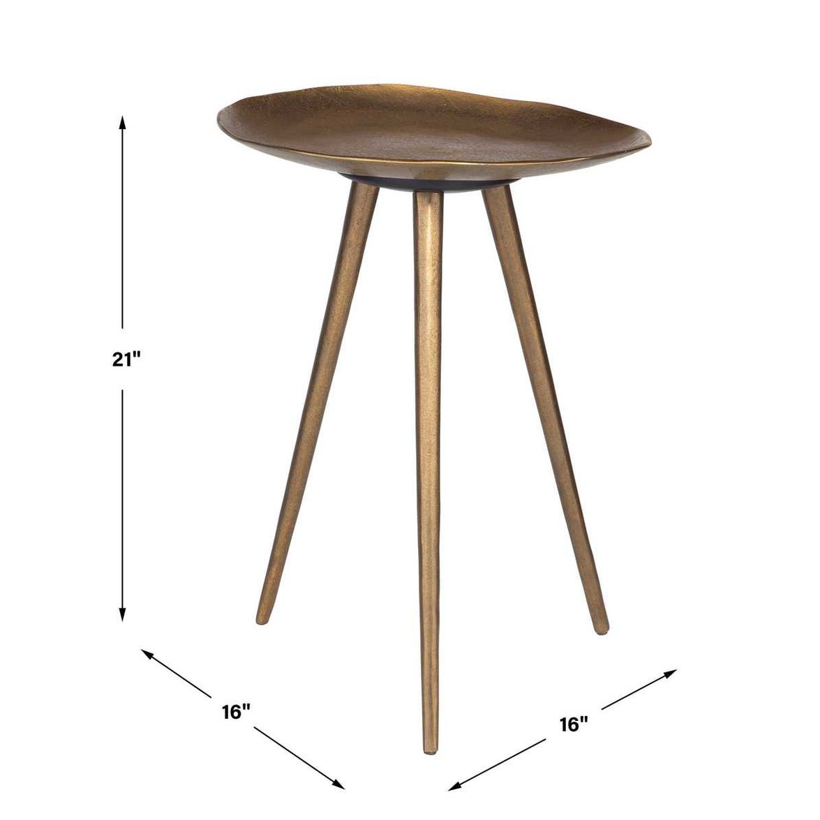 Uttermost Lily Pad Antique Brass Accent Table