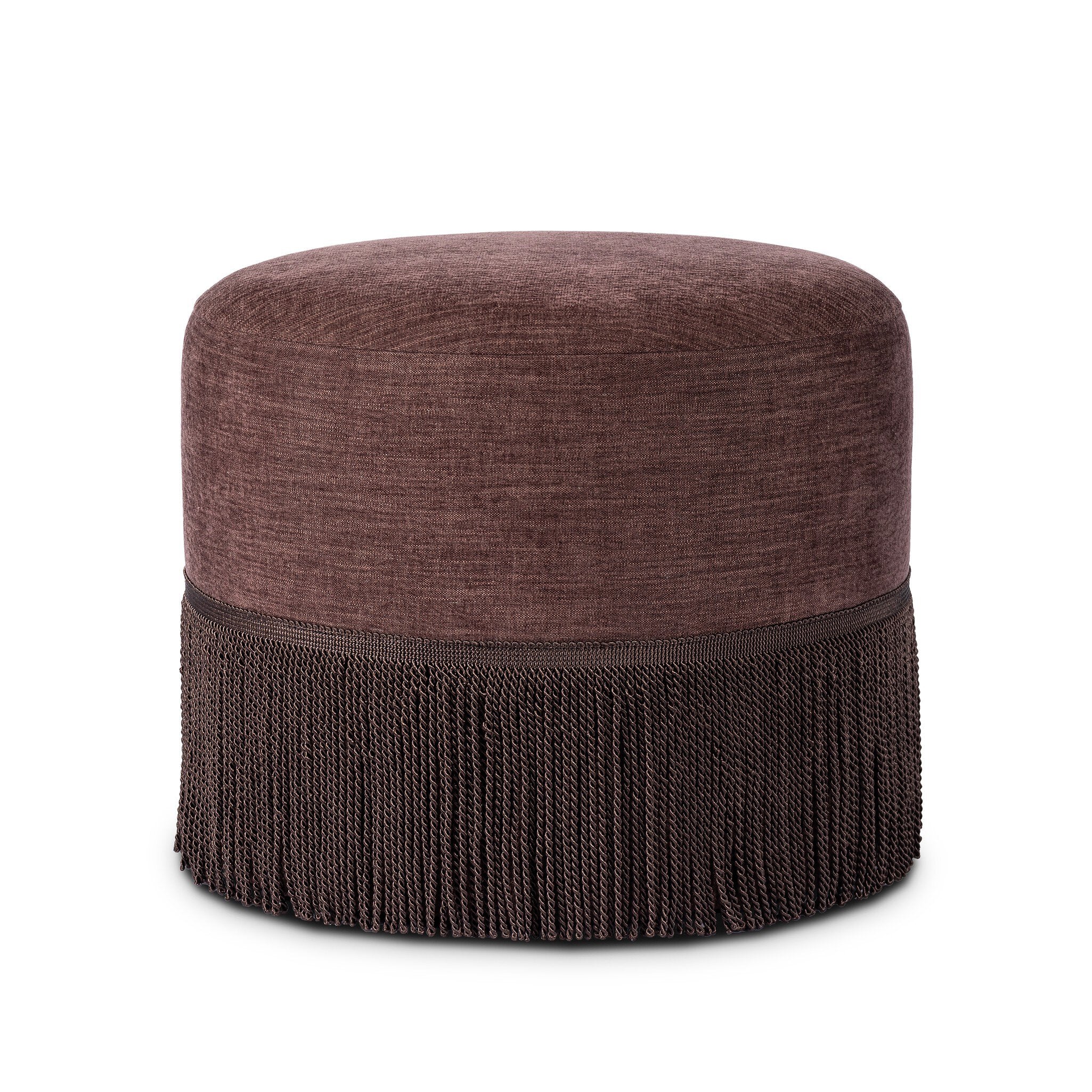 Sinclair 21" Fringe Ottoman - Laughlin Plum